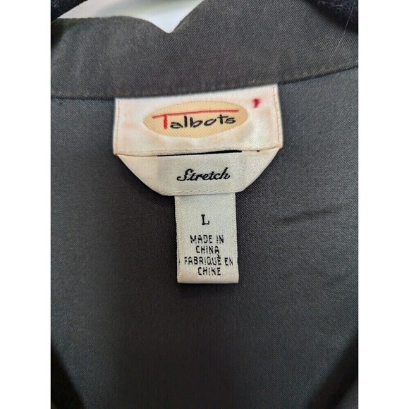 Talbots Green Faux Suede Button Down Stretch Large - Picture 7 of 12